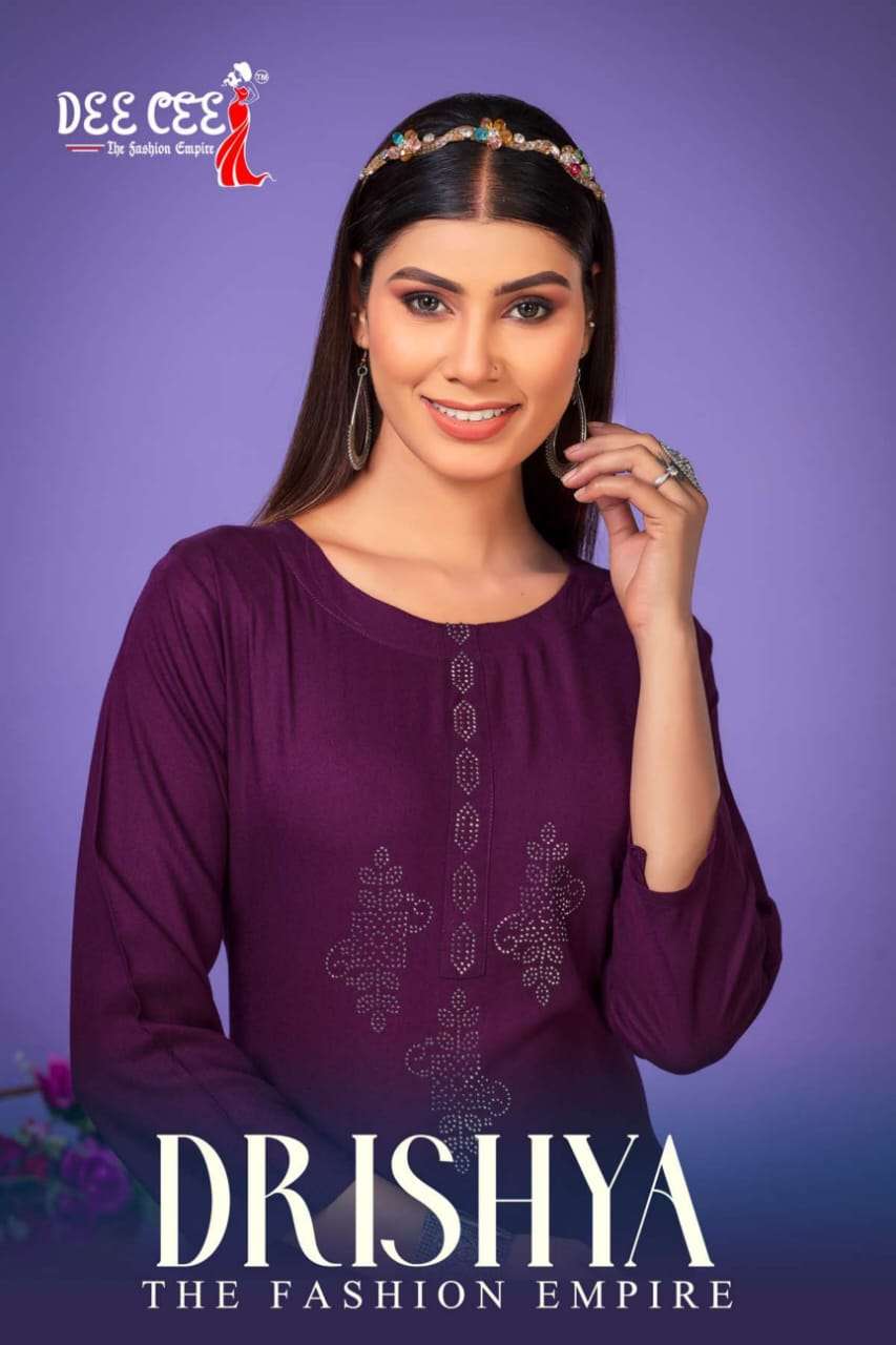 DRISHYA BY DEE CEE 1001 TO 1006 SERIES DESIGNER RAYON PRINT KURTIS