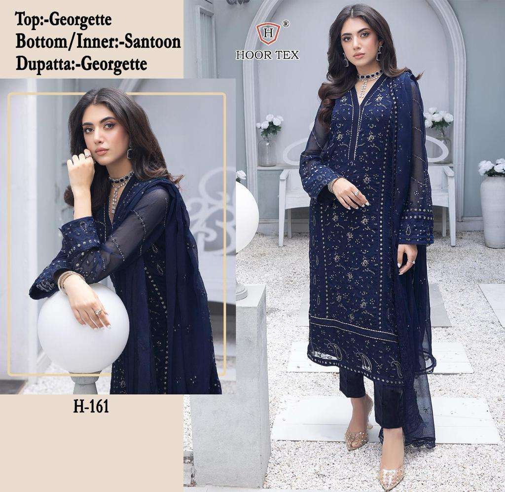 H-161 HIT DESIGN BY HOOR TEX DESIGNER FAUX GEORGETTE WORK DRESSES