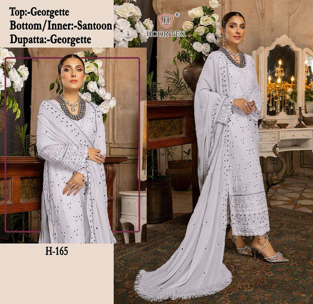 H-165 HIT DESIGN BY HOOR TEX DESIGNER FAUX GEORGETTE WORK DRESSES