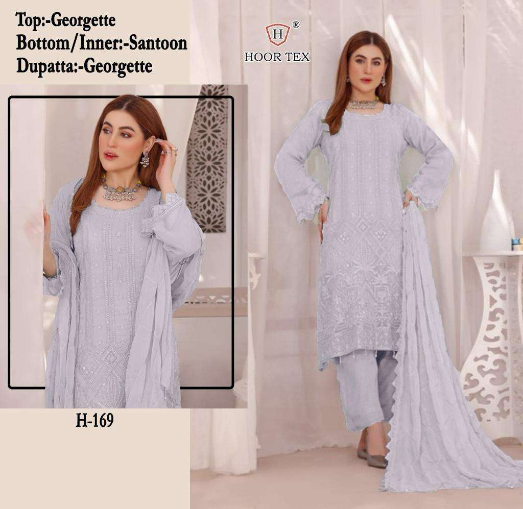 H-169 HIT DESIGN BY HOOR TEX DESIGNER FAUX GEORGETTE WORK DRESSES