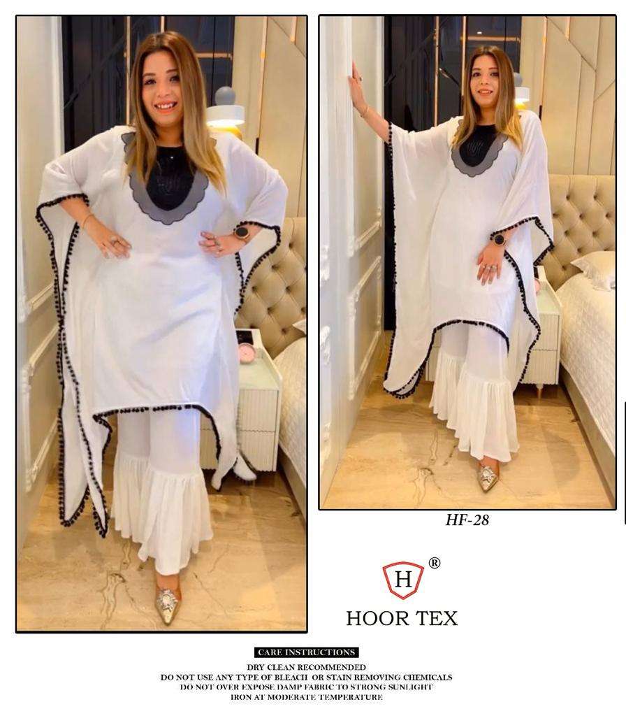 HF-28 NX BY HOOR TEX PURE GEOGETTE EMBRIDERY STITCHED TUNICS