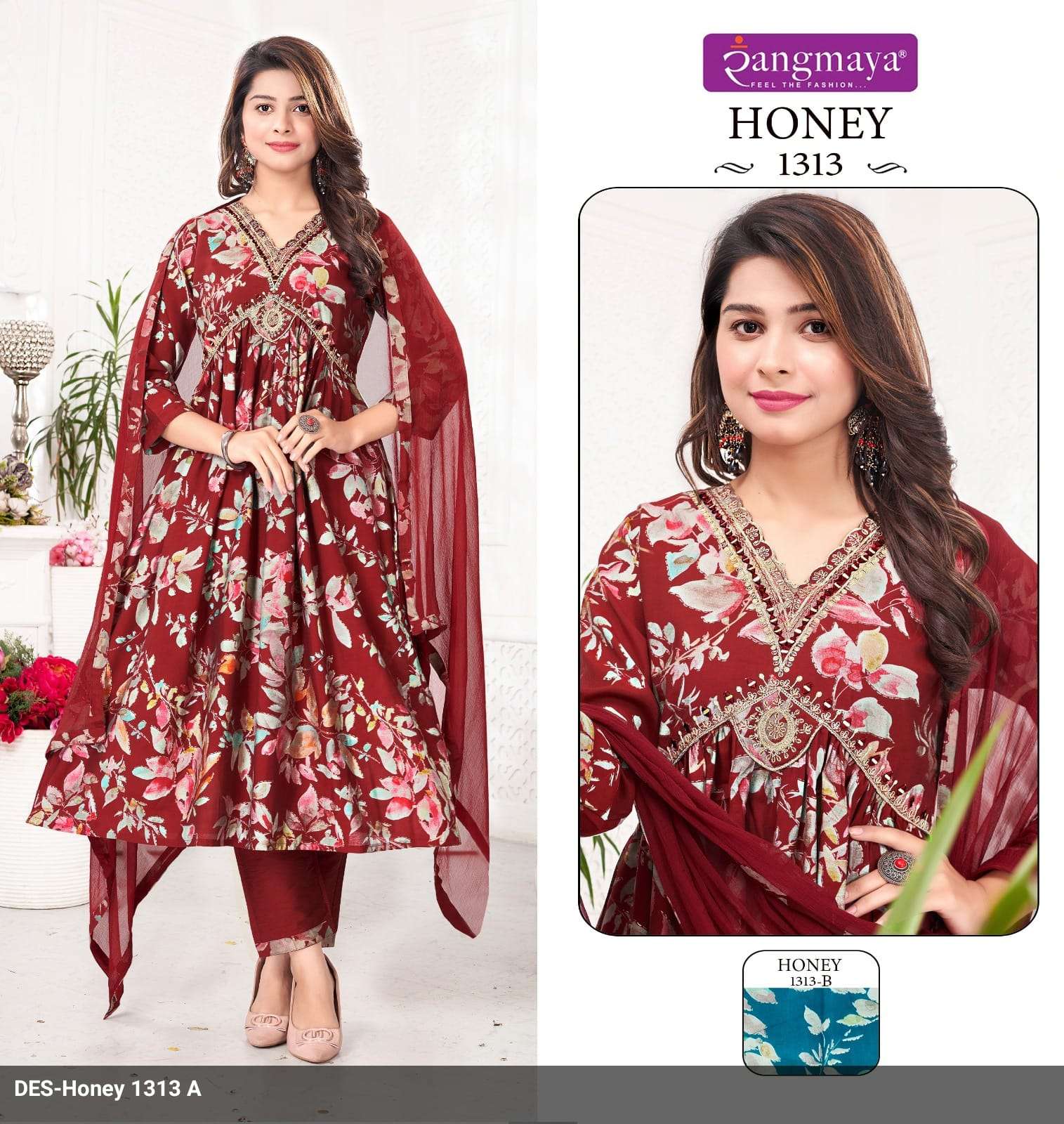 HONEY BY RANGMAYA DESIGNER RAYON AND MODAL EMBROIDERY DRESSES