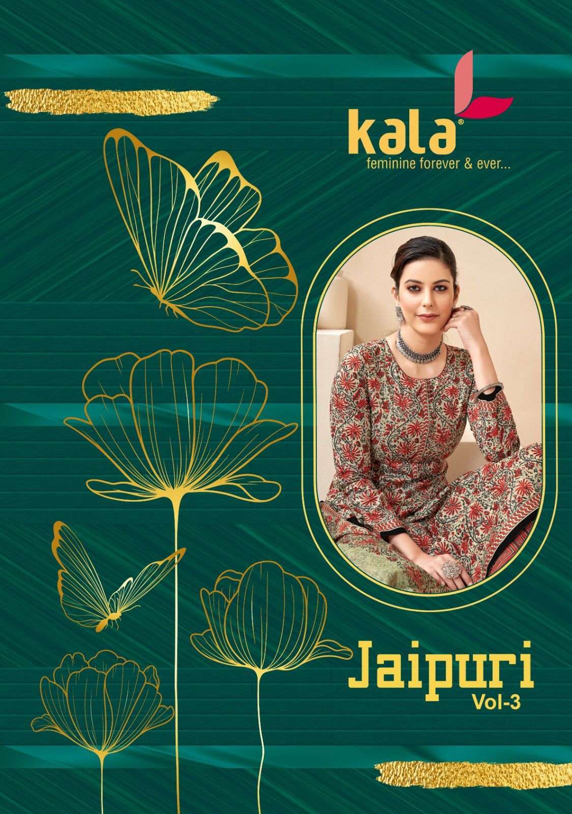 JAIPURI VOL-3 RM BY KALA 5001 TO 5012 SERIES COTTON PRINT DRESSES