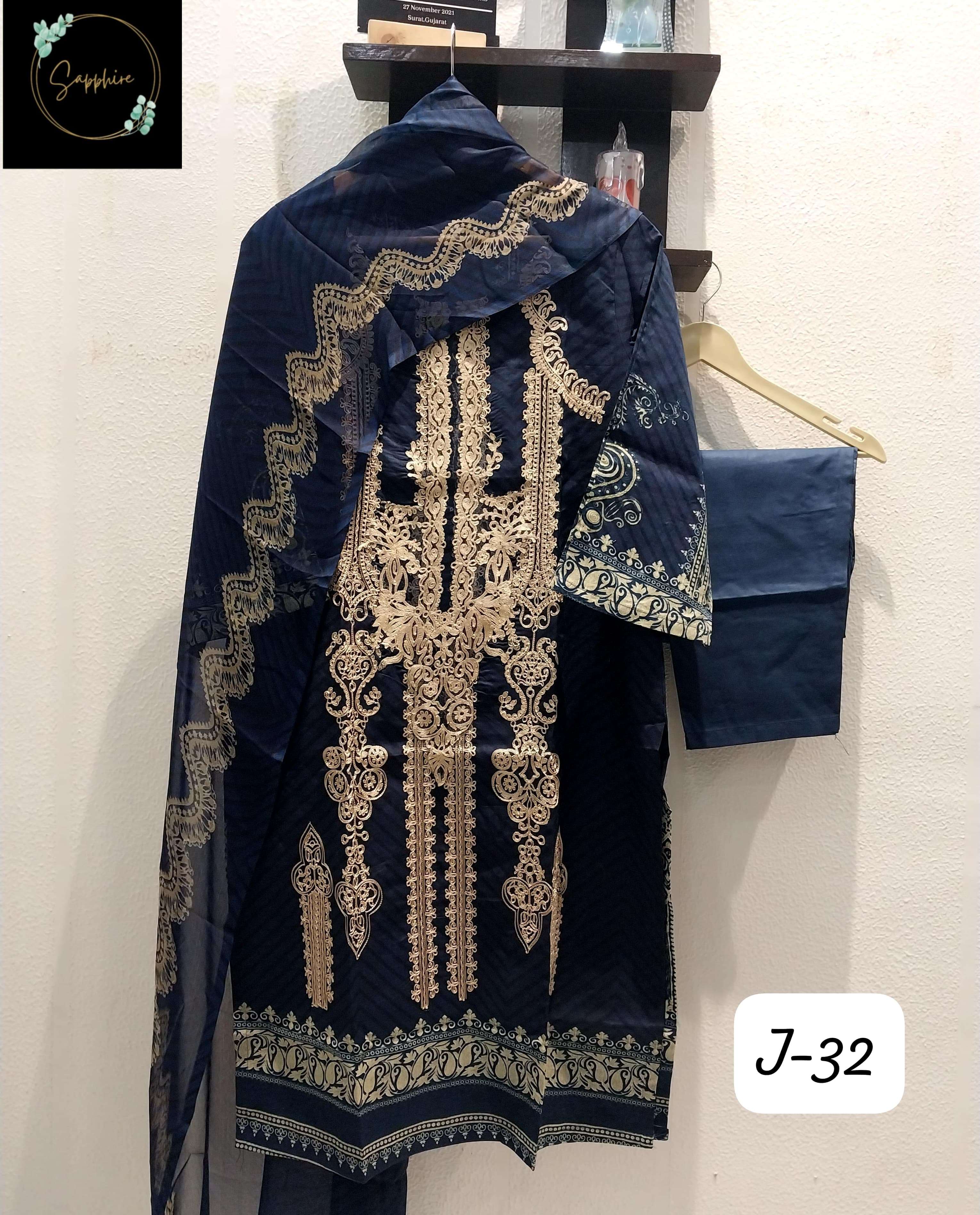 JAZMIN VOL-32 BY SAPPHIRE DESIGNER PURE LAWN COTTON PAKISTANI DRESSES 