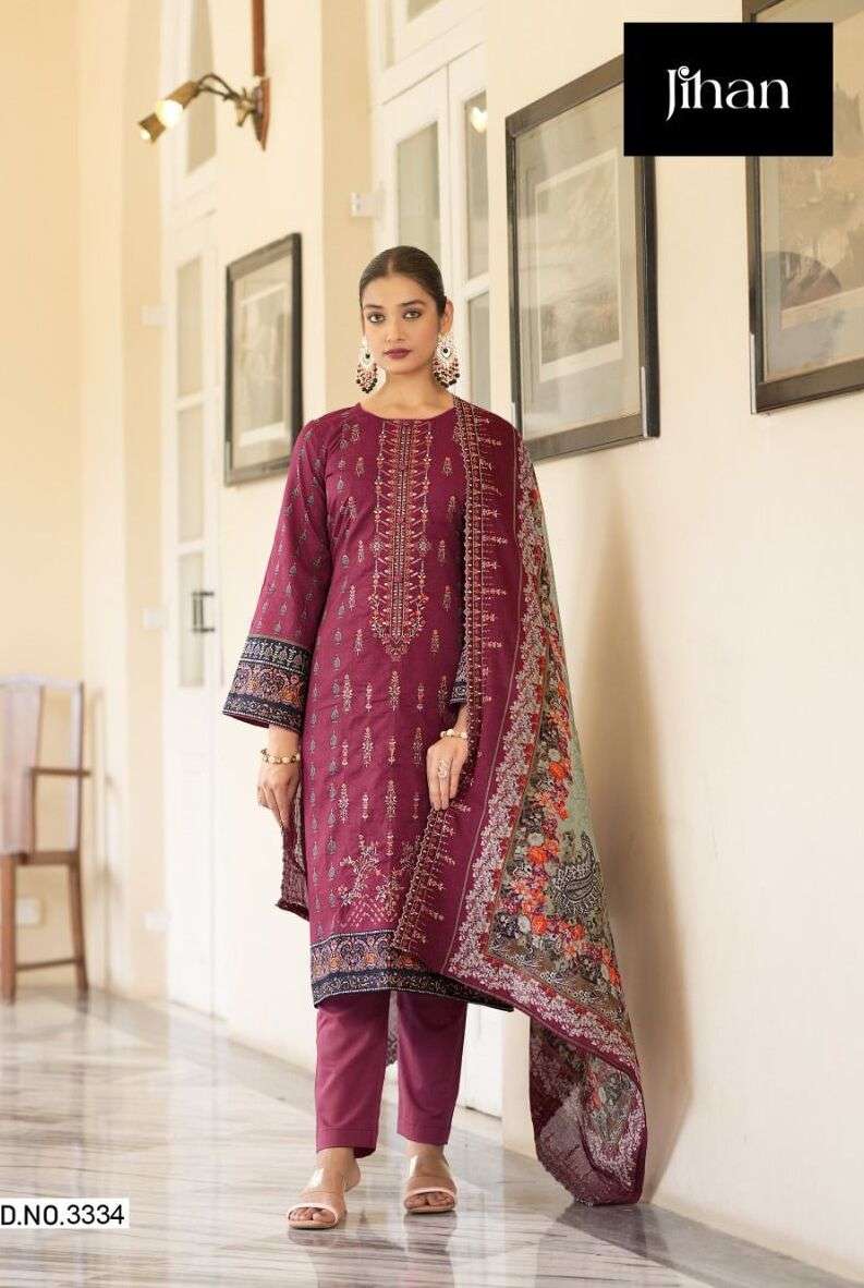 JIHAN 3334 NX BY JIHAN PURE HEAVY COTTON EMBROIDERY DRESSES 