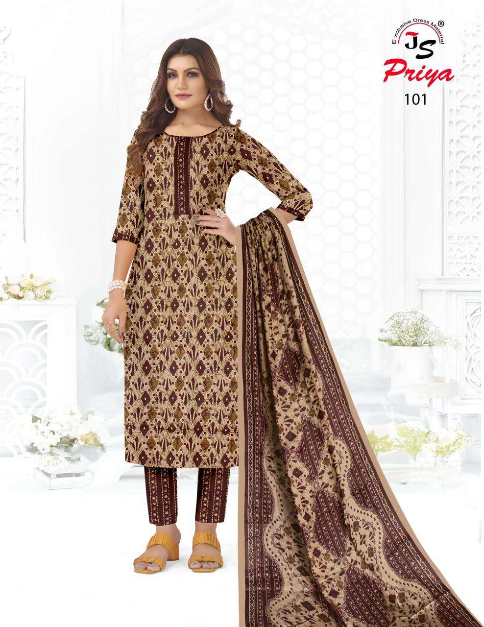 JS PRIYA VOL-1 BY ASLIWHOLESALE 101 TO 108 SERIES RAYON PRINTED DRESSES