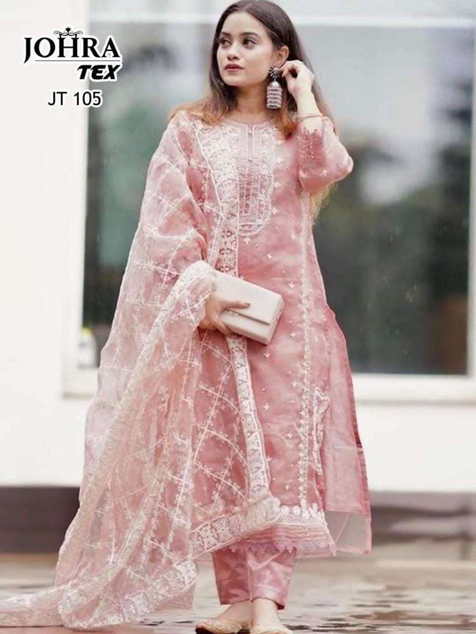 JT-105 HIT DESIGN BY JOHRA TEX DESIGNER ORGANZA PAKISTANI DRESS