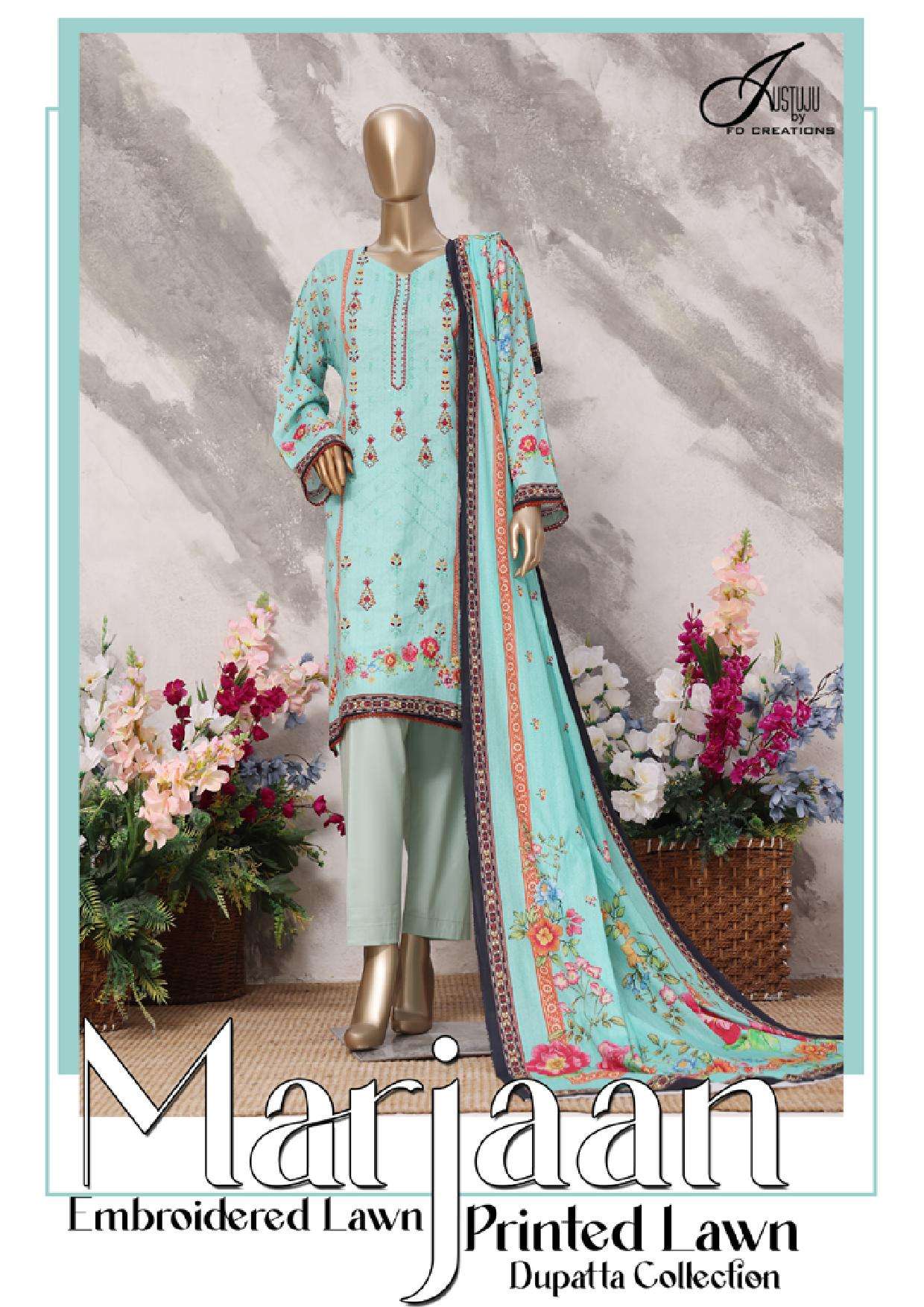 JUSTUJU MARJAAN BY ASLIWHOLESALE DESIGNER LAWN COTTON PRINTED DRESSES