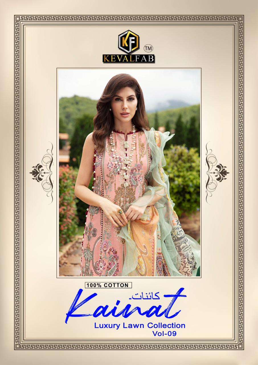 KAINAT VOL-9 BY KEVAL FAB 9001 TO 9006 SERIES COTTON PRINT DRESSES