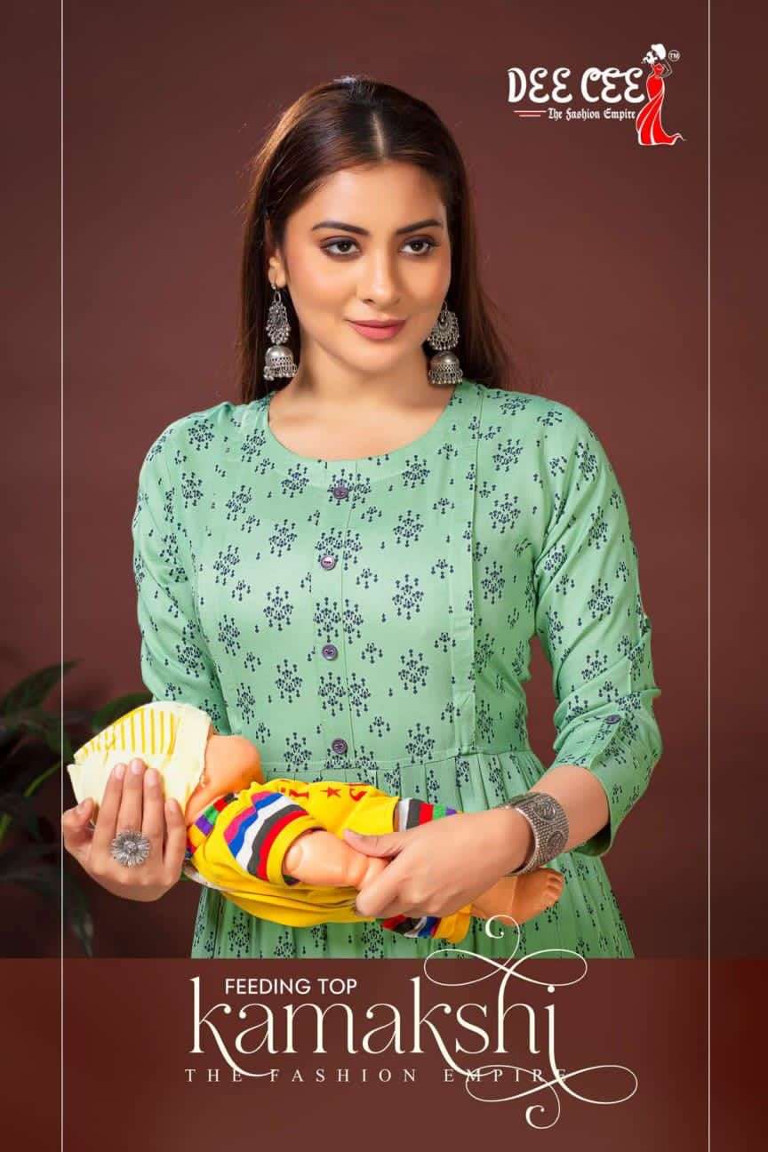 KAMAKSHI BY DEE CEE 1001 TO 1006 SERIES DESIGNER RAYON PRINT KURTIS