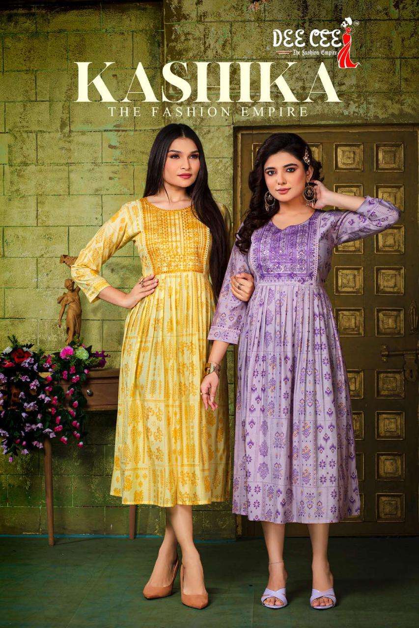 KASHIKA BY DEE CEE 1001 TO 1006 SERIES DESIGNER CHANDERI PRINT KURTIS