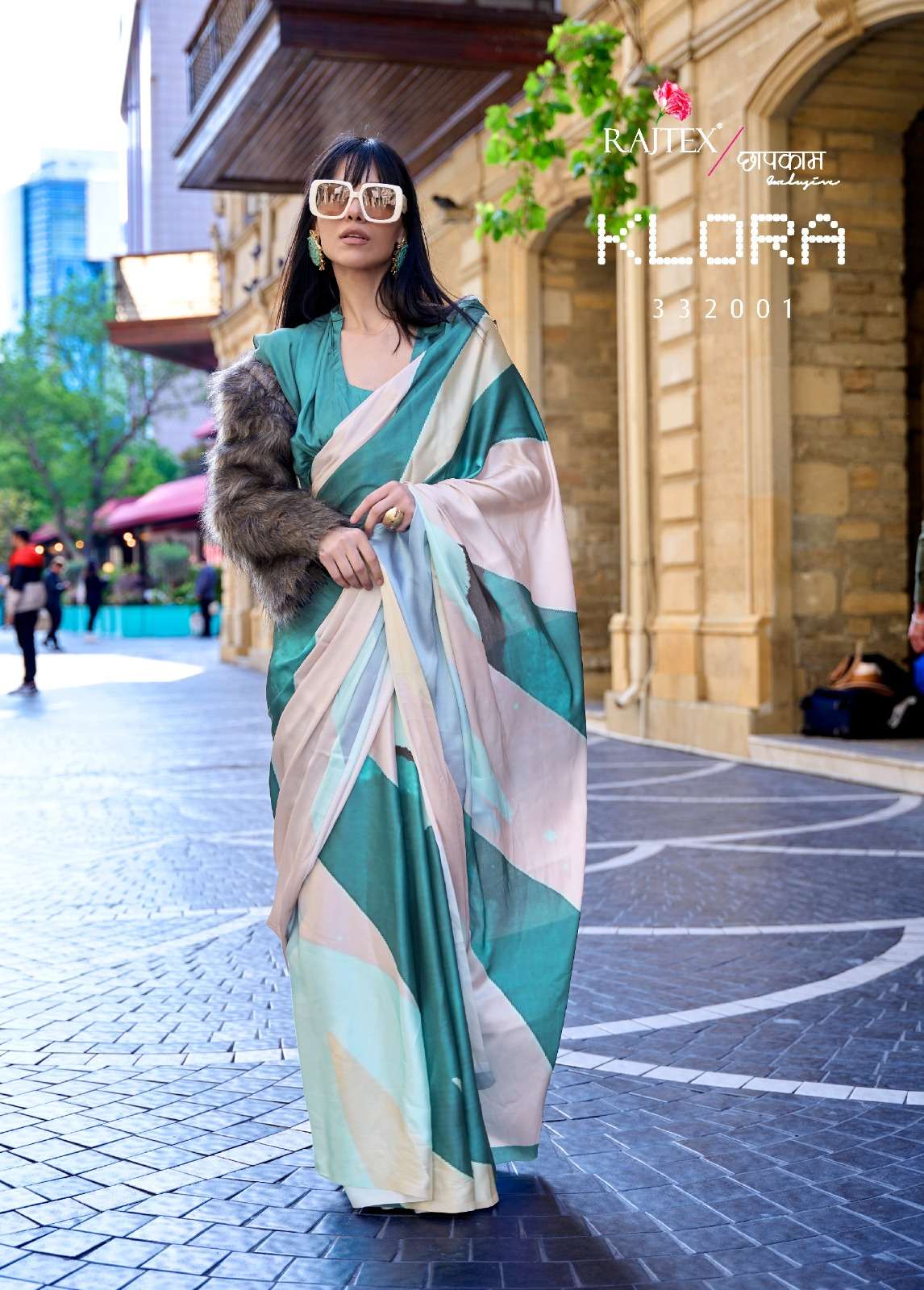 KLORA BY RAJTEX 322001 TO 322010 SERIES JAPAN SATIN CREPE SAREES