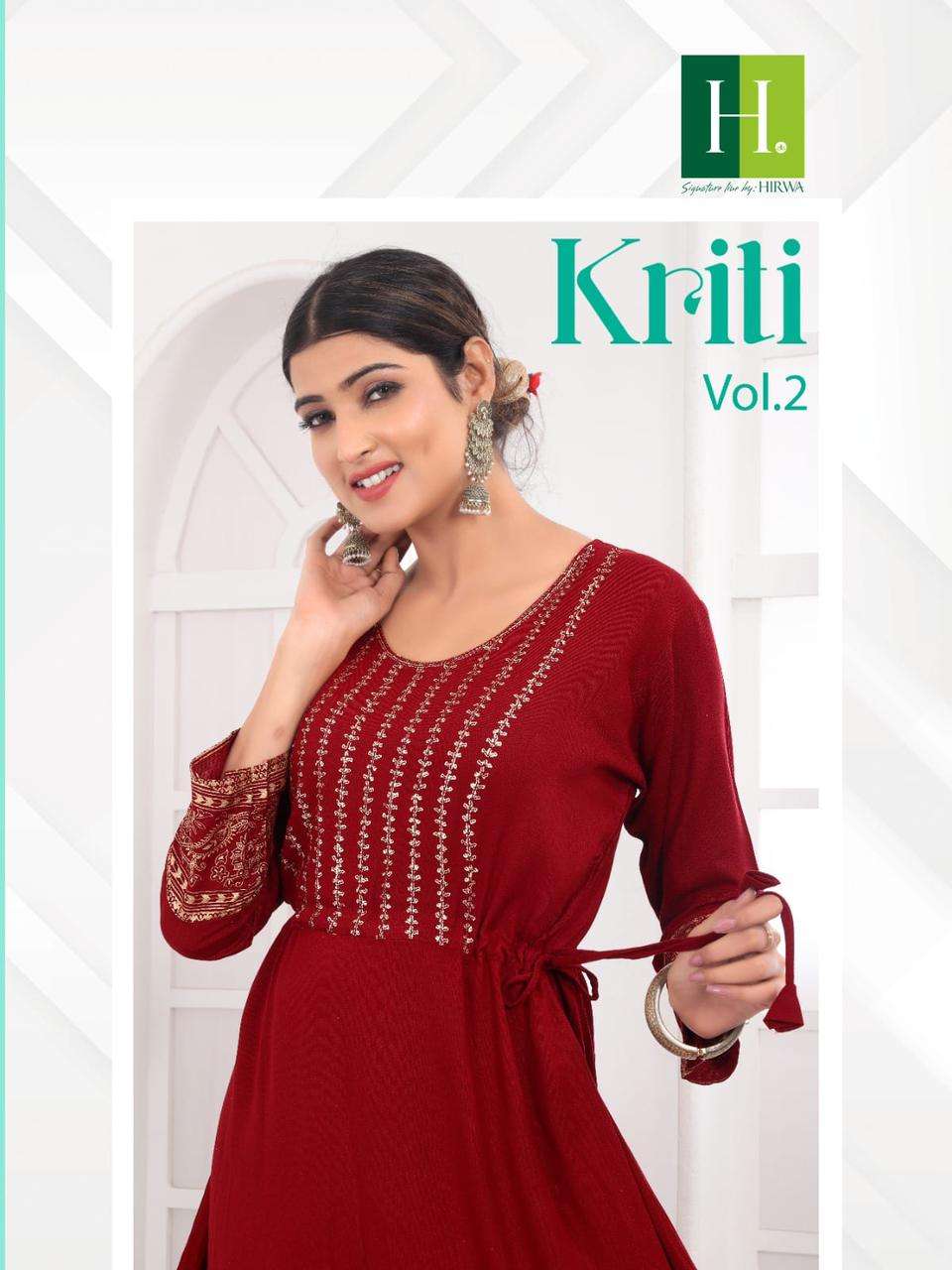 KRITI VOL-2 BY H DOT 1001 TO 1008 SERIES BOMBAY RAYON PRINTED DRESSES