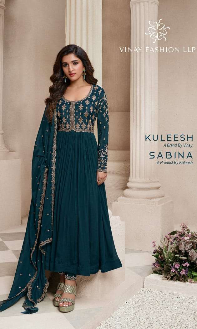 KULEESH SABINA BY VINAY FASHION 66571 TO 66576 SERIES SILK CHINON DRESSES