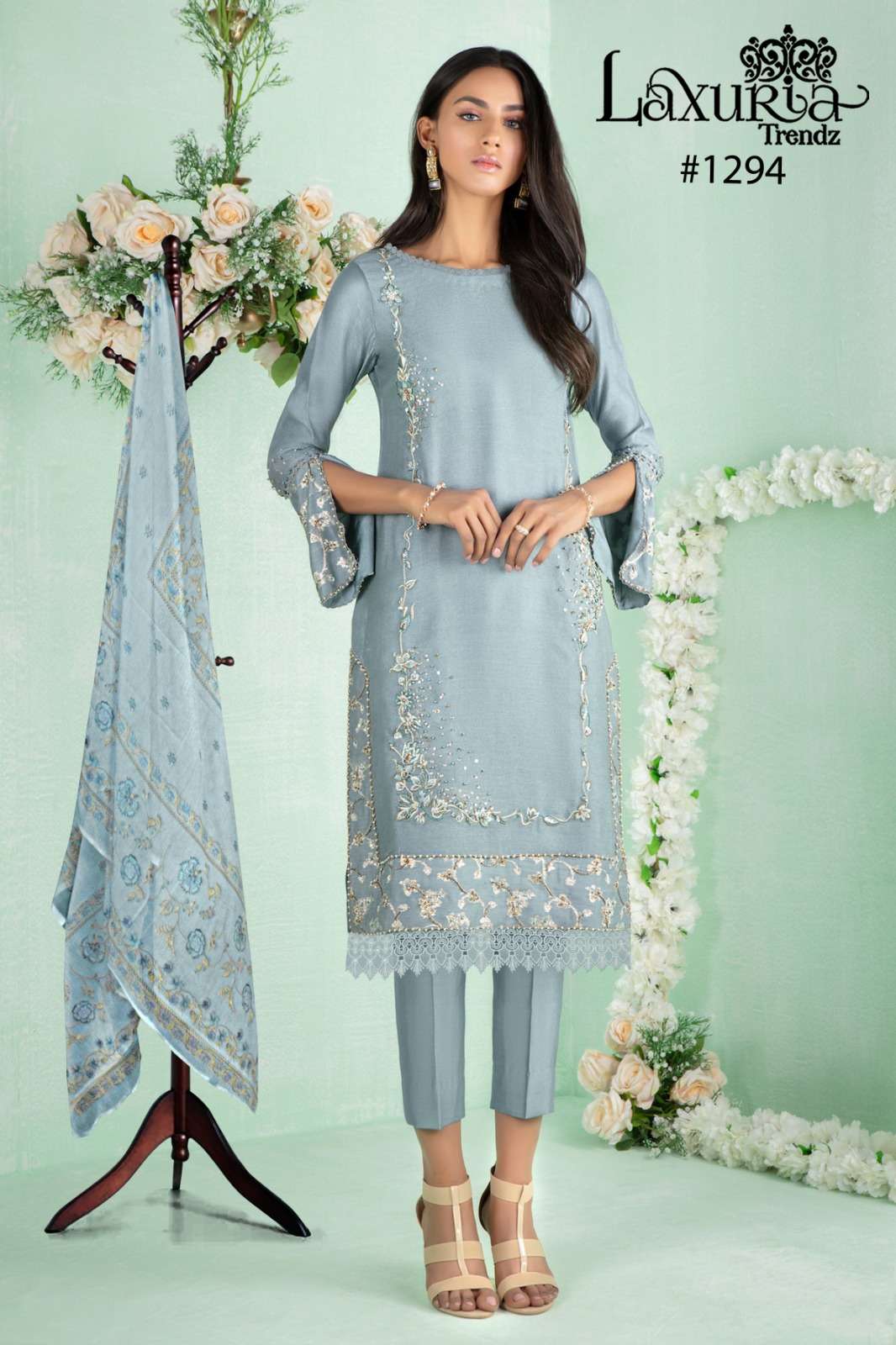 LAXURIA 1294 BY LAXURIA TRENDZ HEAVY DESIGNER FAUX GEORGETTE DRESSES