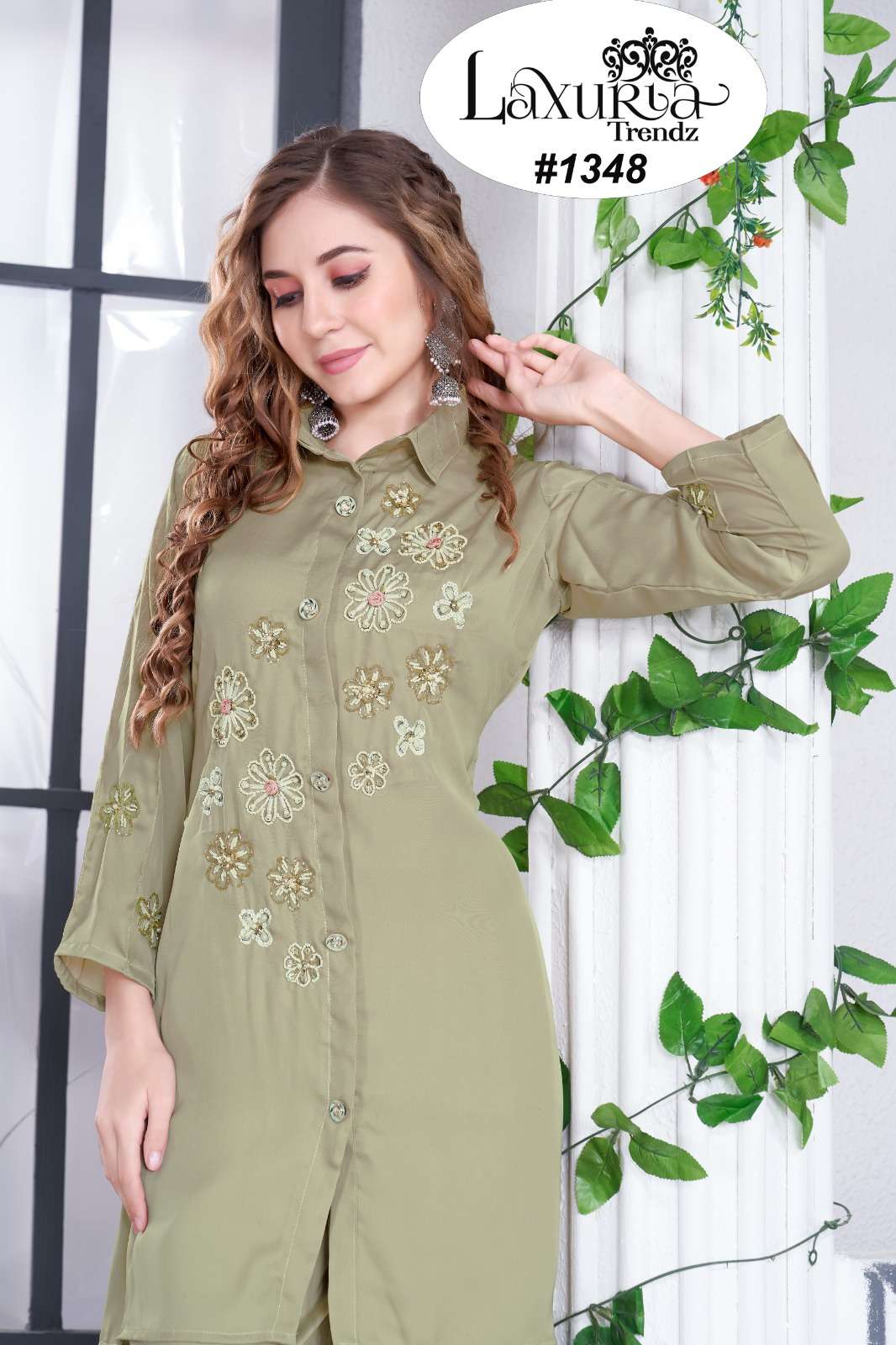 LAXURIA 1348 BY LAXURIA TRENDZ HEAVY DESIGNER SATIN CO-ORD SET