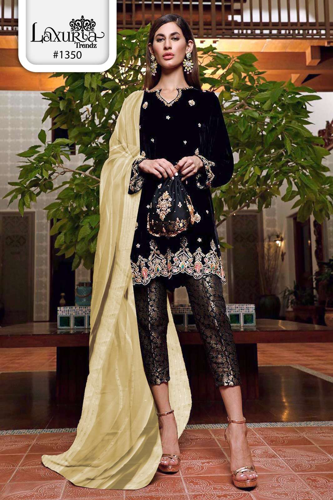 LAXURIA 1350 BY LAXURIA TRENDZ HEAVY DESIGNER 9000 VELVET DRESSES