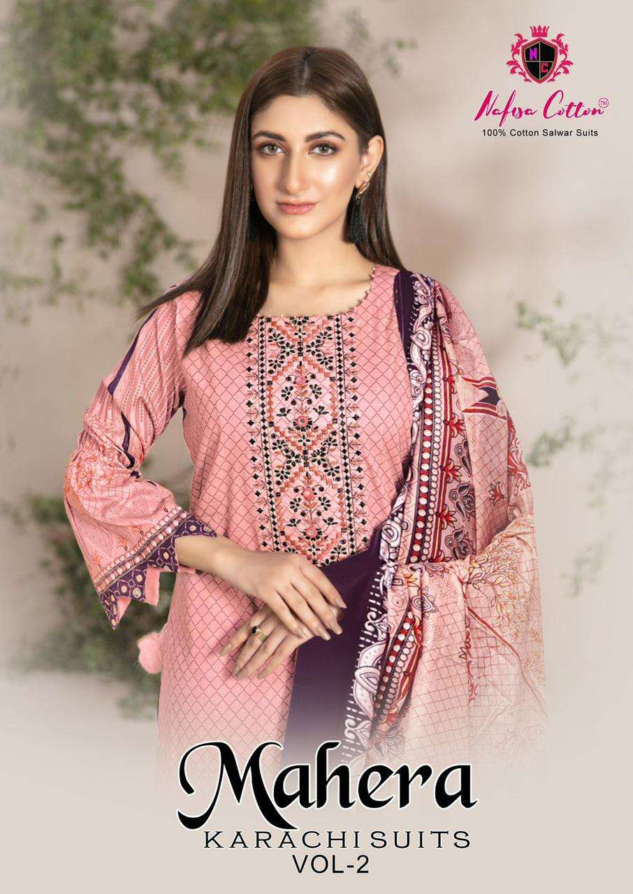 MAHERA KARACHI VOL-2 BY NAFISA COTTON 1001 TO 1006 SERIES COTTON DRESSES