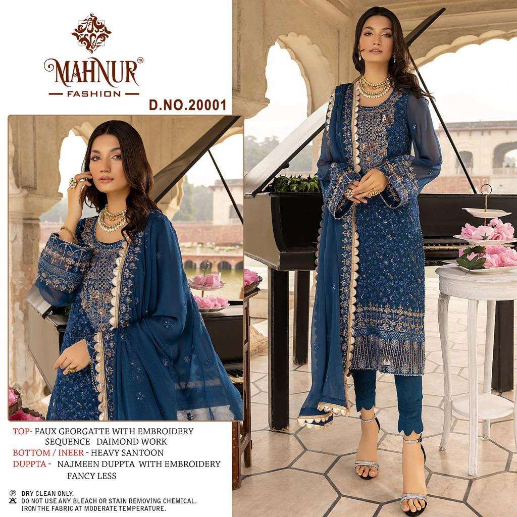 MAHNUR VOL-20 BY MAHNUR FASHION 20001 TO 20003 SERIES GEORGETTE PAKISTANI DRESSES