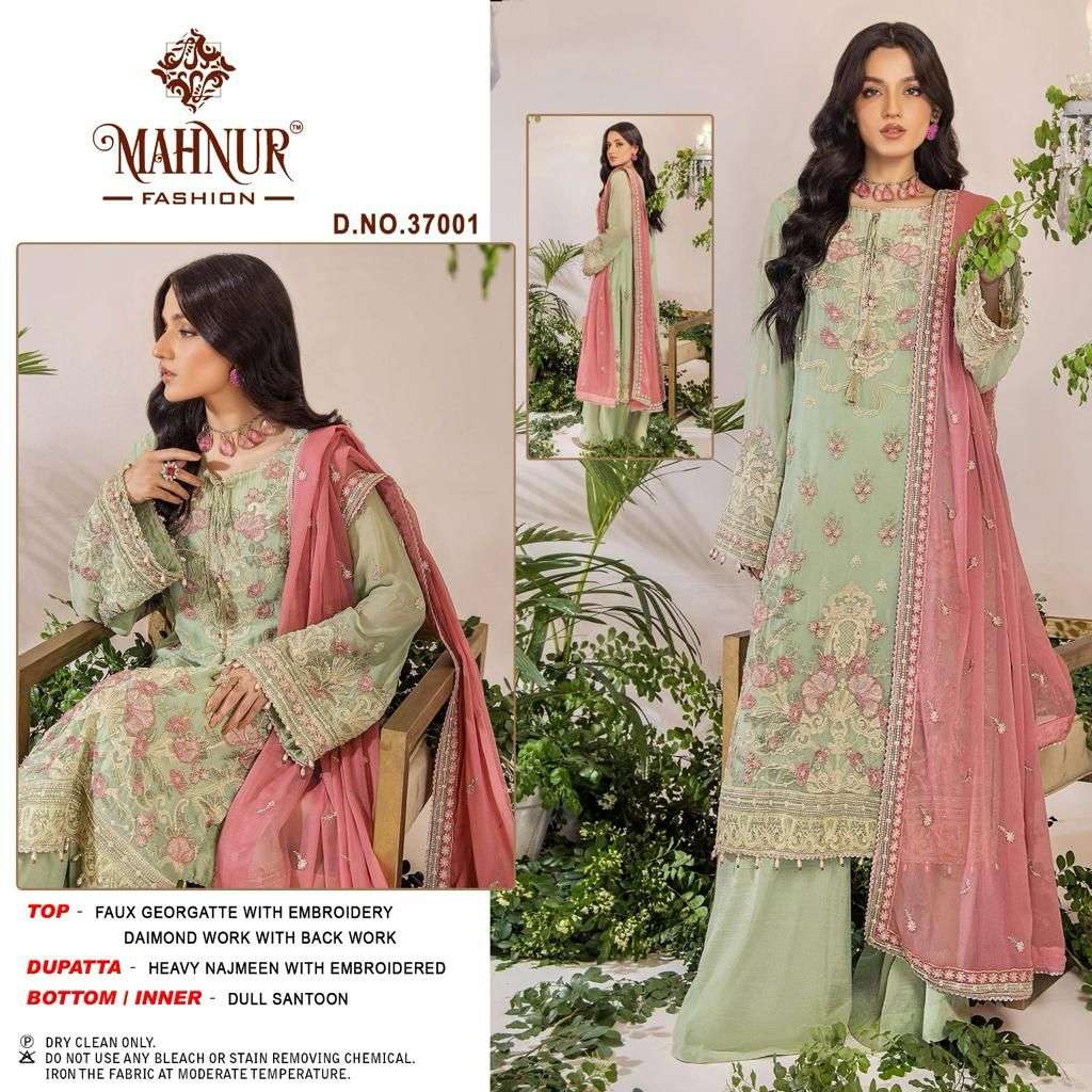 MAHNUR VOL-37 BY MAHNUR FASHION 37001 TO 37002 SERIES GEORGETTE PAKISTANI DRESSES