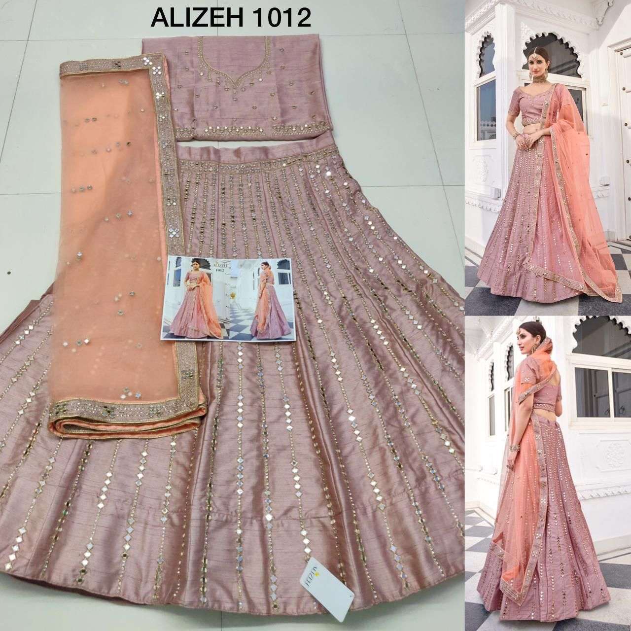 MIRROR MAZE 1012 BY ALIZEH HEAVY DESIGNER HEAVY SILK FANCY LEHENGAS