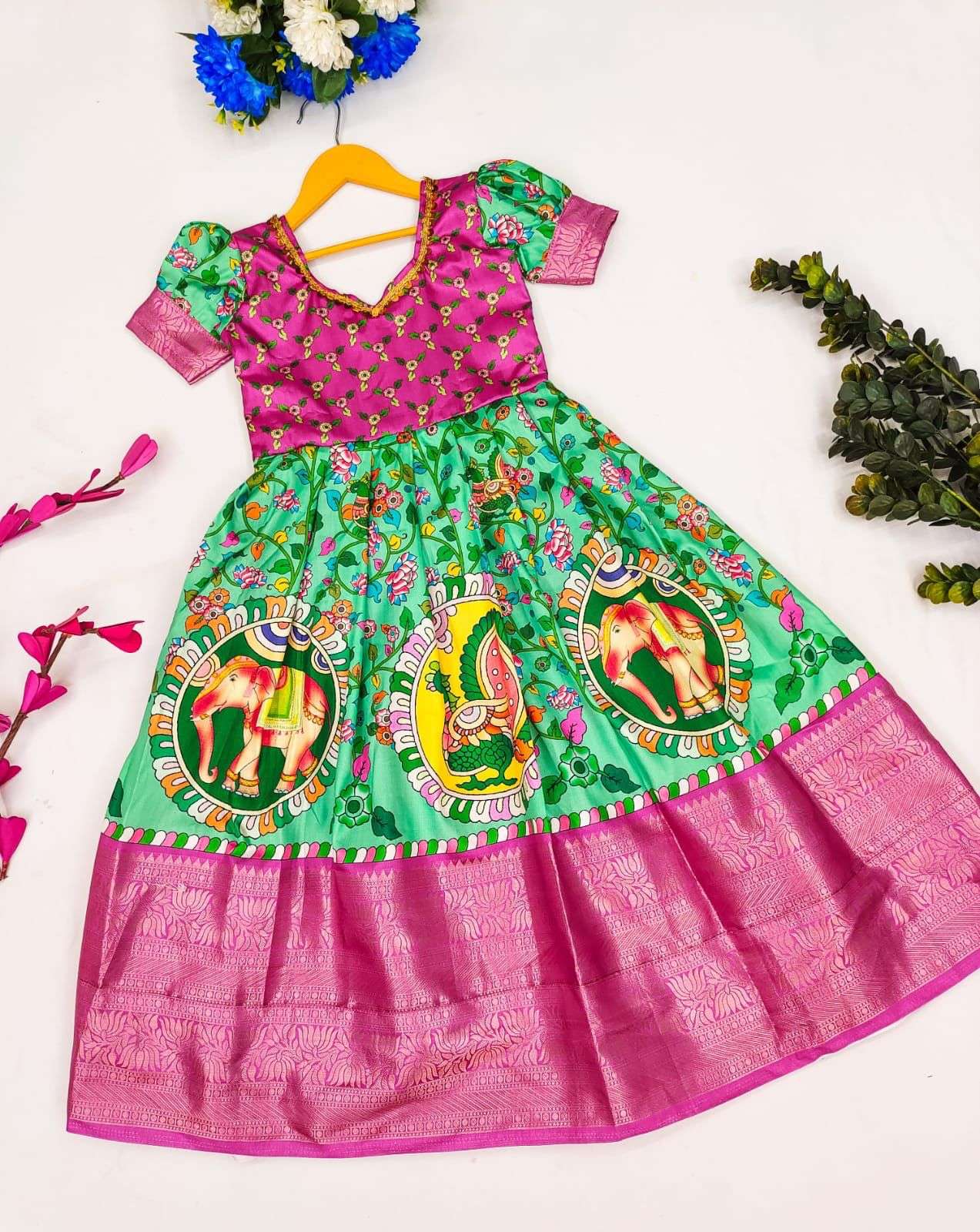 MNX KIDS VOL-1 BY ASLIWHOLESALE DESIGNER SOFT CREPE SILK PRINTED GOWNS