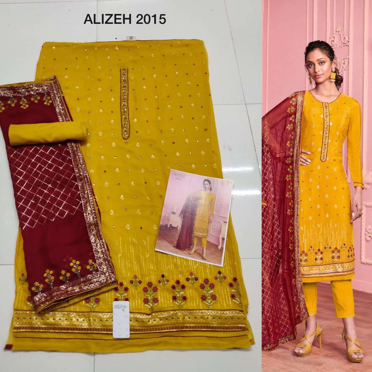 MURAD VOL-3 2015 BY ALIZEH DESIGNER GEORGETTE EMBROIDERY DRESSES