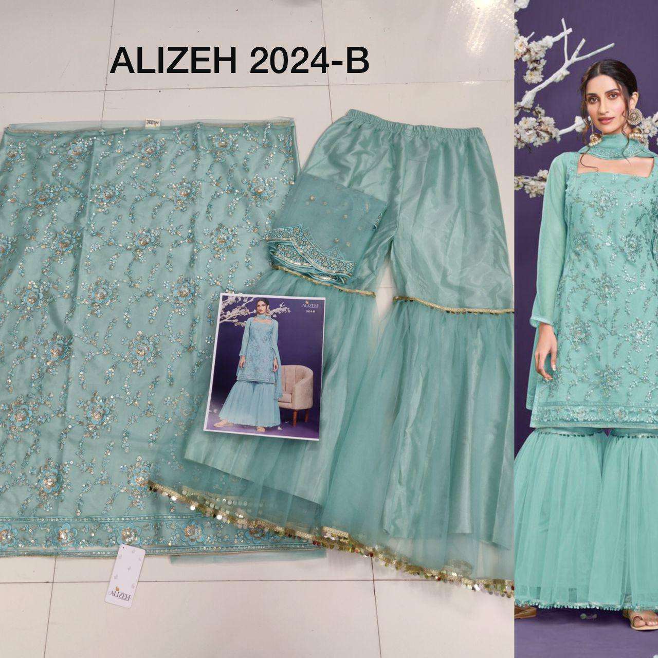 MURAD VOL-5 2045-B BY ALIZEH DESIGNER NET EMBROIDERY DRESSES