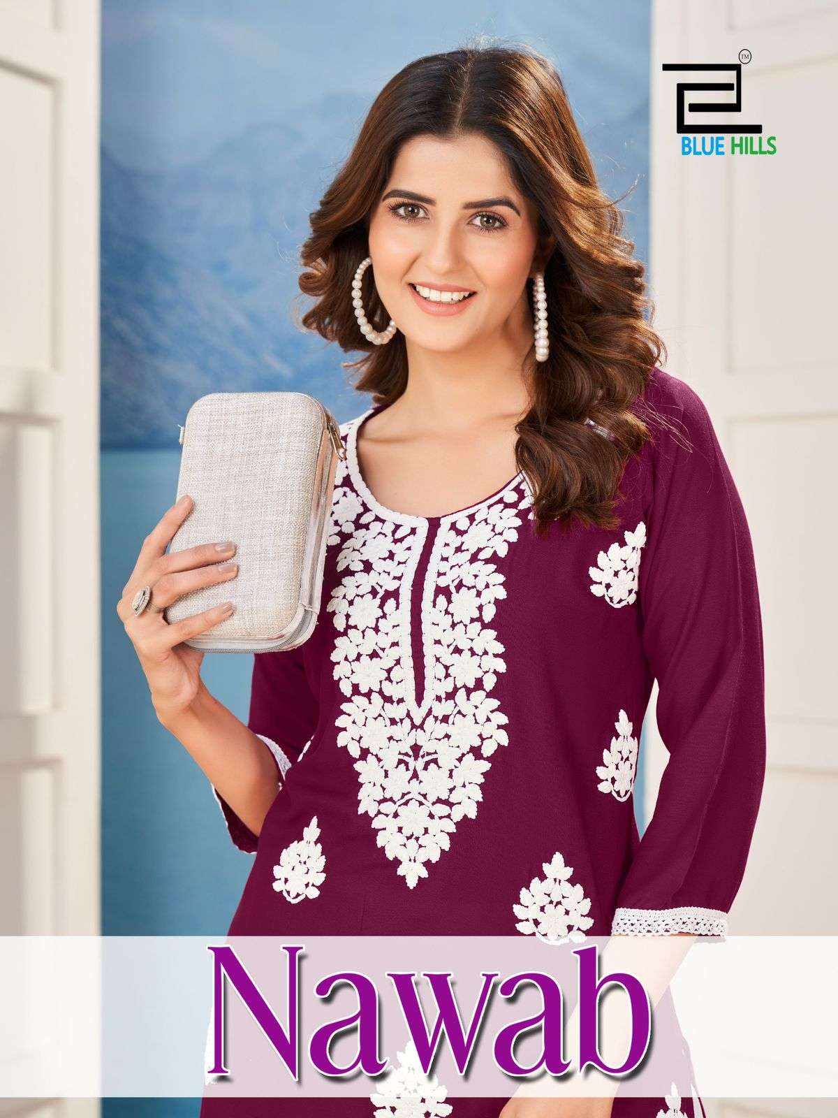 NAWAB BY BLUE HILLS DESIGNER 1001 TO 1006 14KG RAYON PRINT KURTIS