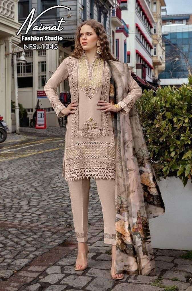 NFS-1045 NX BY NAIMAT FASHION STUDIO FAUX GEORGETTE STITCHED PAKISTANI DRESSES