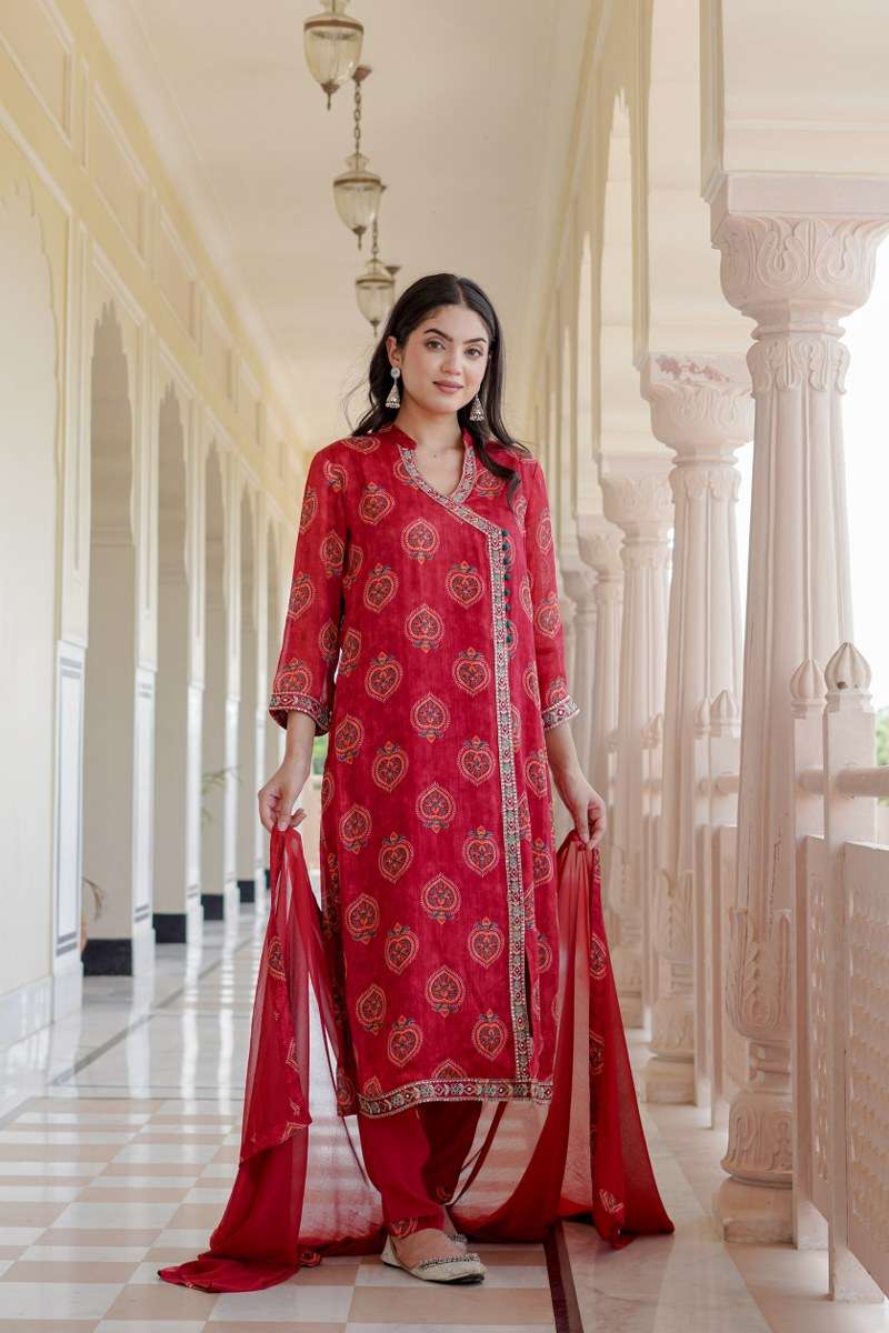 NIDHI VOL-55 BY ASLIWHOLESALE DESIGNER FACNY CHINON PRINT DRESSES