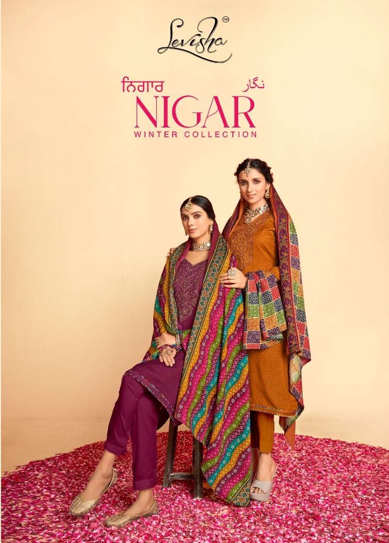 NIGAR BY LEVISHA 3013 TO 3020 SERIES PASHMINA EMBROIDERY DRESSES