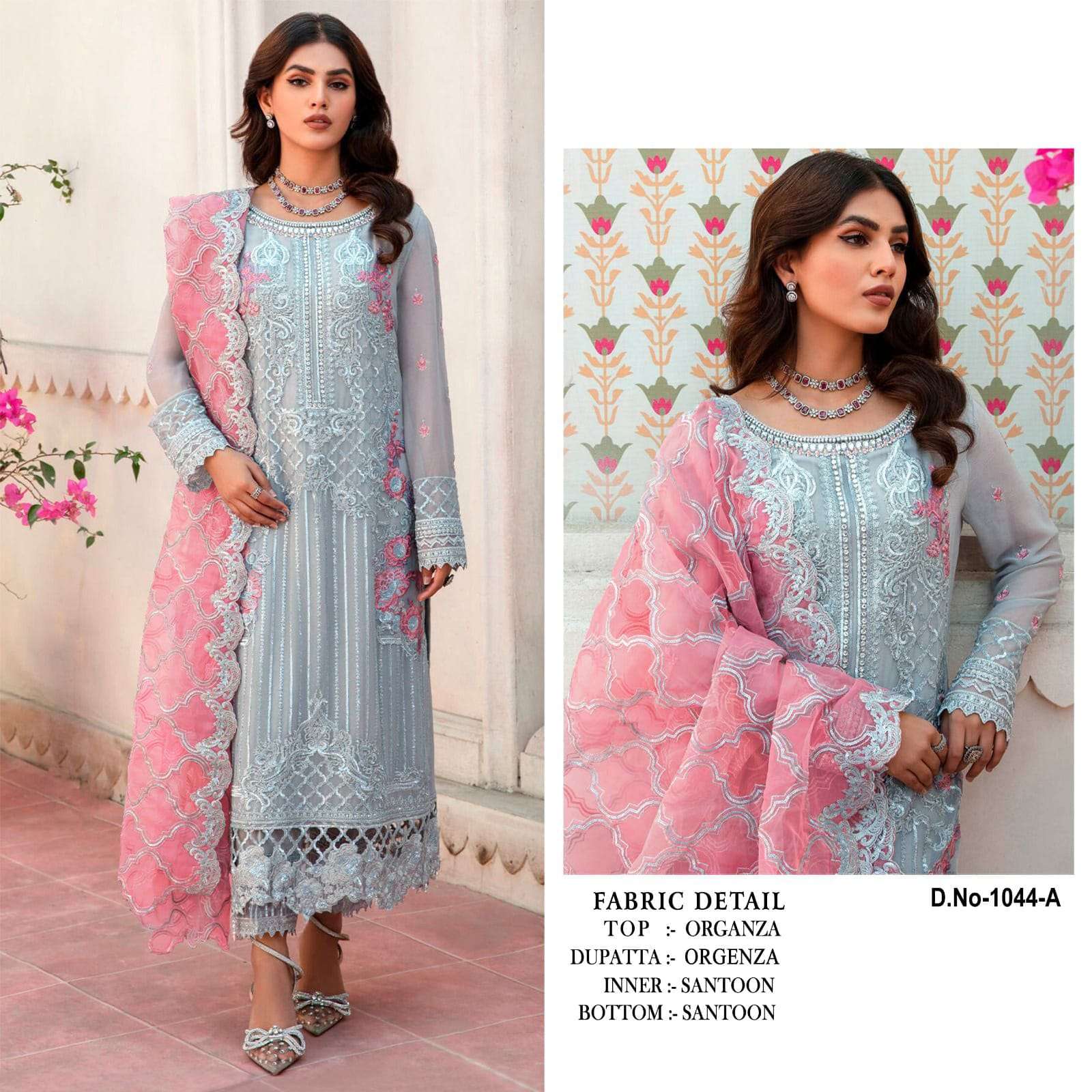 PAKISTANI 1004 NX BY ASLIWHOLESALE EMBROIDERY ORGANZA PAKISTANI DRESSES