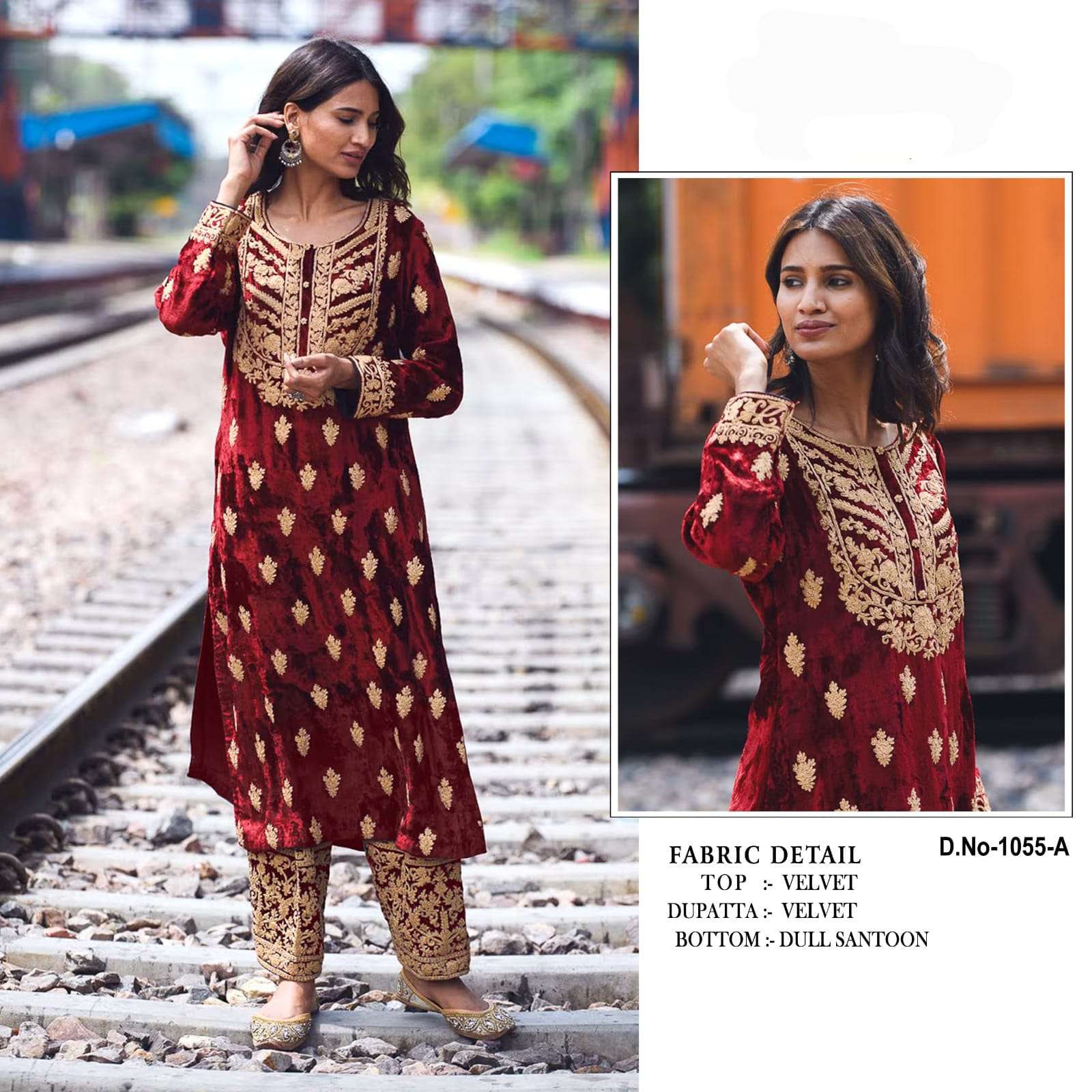 PAKISTANI 1055 NX BY ASLIWHOLESALE DESIGNER VELVET PAKISTANI DRESSES