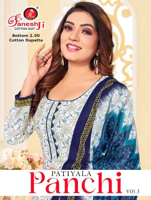 PANCHI VOL-3 BY GANPATI COTTON SUIT 3001 TO 3010 SERIES COTON DRESSES