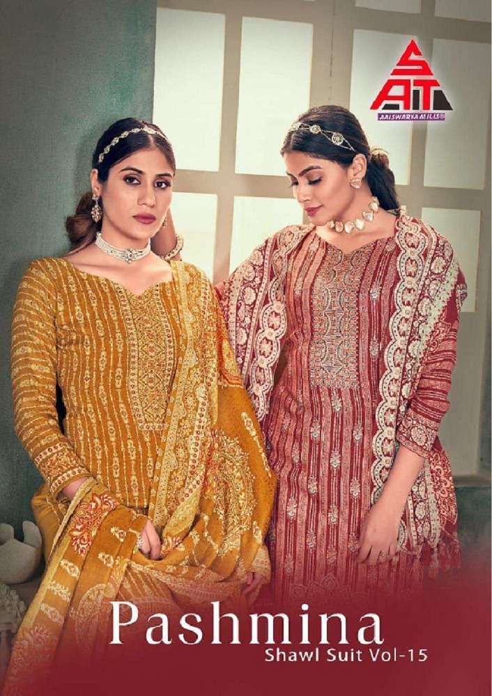 PASHMINA VOL-15 BY ASLIWHOLESALE DESIGNER FACNY PASHMINA SILK DRESSES