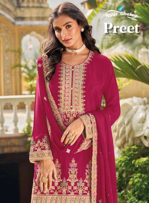 PREET BY YOUR CHOICE 1001 TO 1004 SERIES HEAVY CHINON DRESSES