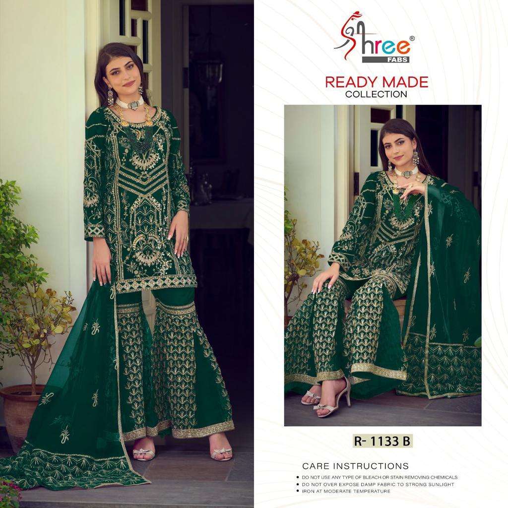 R-1133 COLOURS BY SHREE FABS HEAVY EMBROIDERED ORGANZA PAKISTANI DRESSES