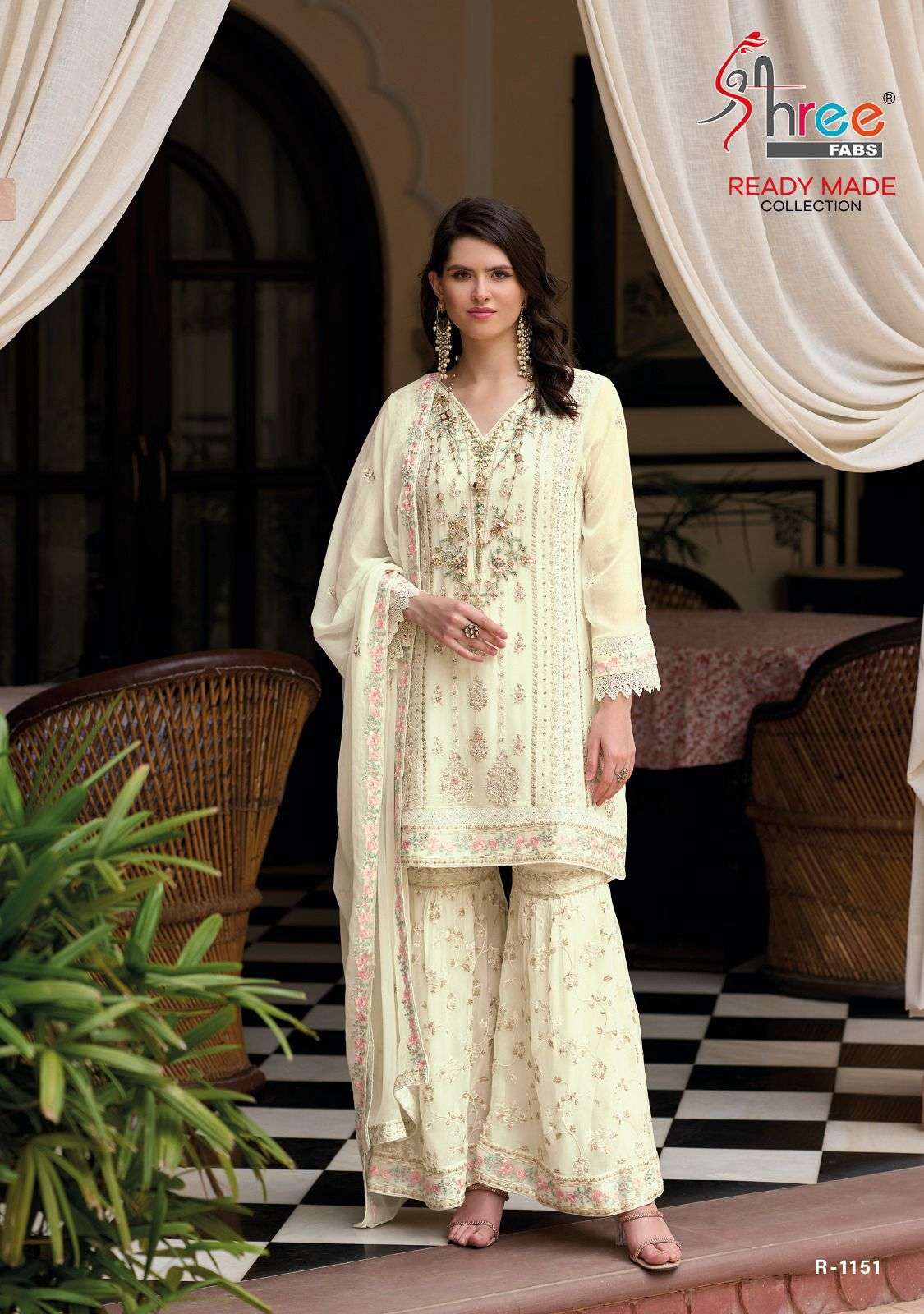 R-1151 BY SHREE FABS CHIFFON EMBROIDERY STITCHED PAKISTANI DRESSES