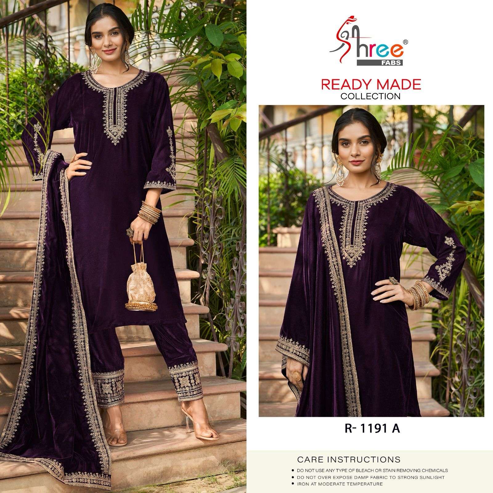 R-1191 COLOURS BY SHREE FABS DESIGNER VELEVT EMBROIDERY PAKISTANI DRESSES