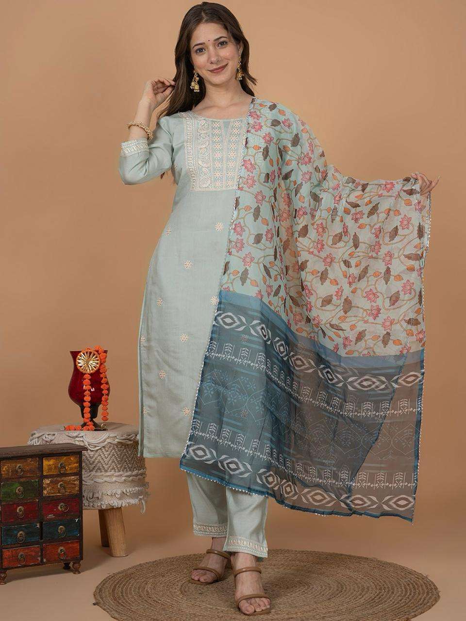 RAMIYA VOL-06 BY ASLIWHOLESALE DESIGNER FACNY SILK PRINT DRESS