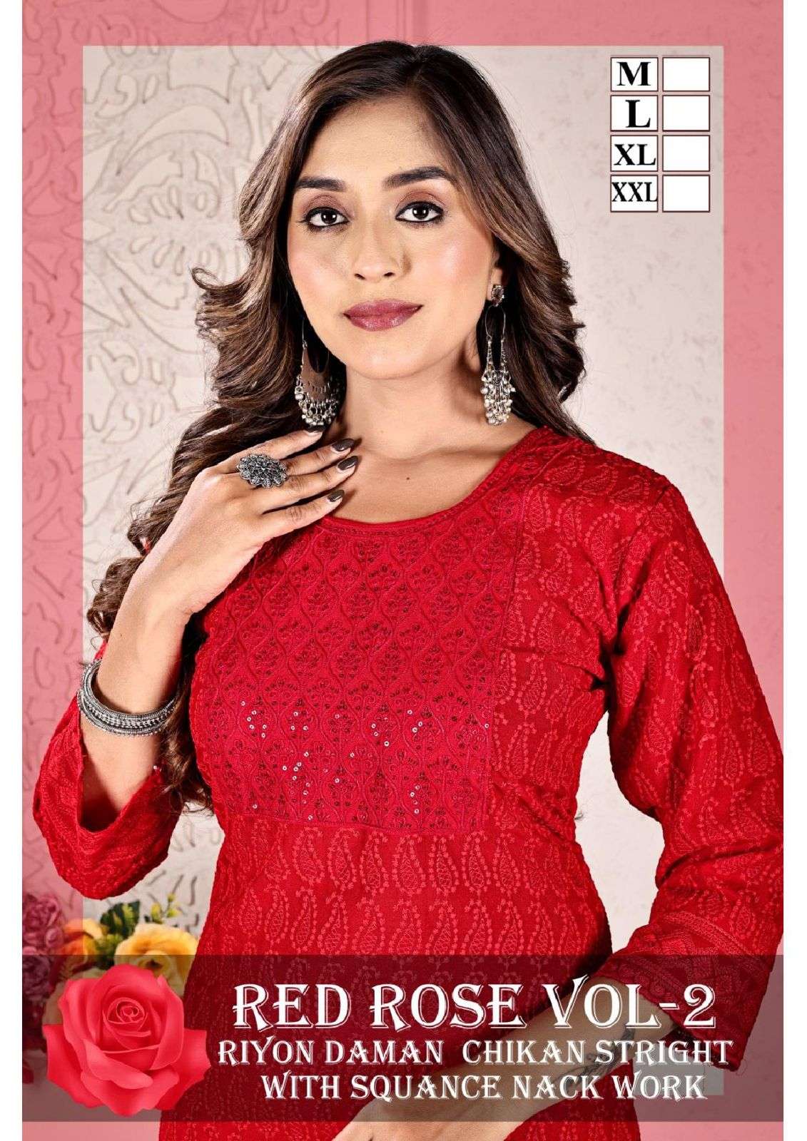 RED ROSE VOL-2 BY ASLIWHOLESALE 1001 TO 1008 SERIES FANCY PRINT KURTIS