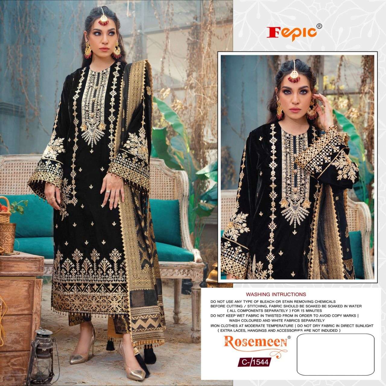 ROSEMEEN C-1544 HIT DESIGN BY FEPIC HEAVY ORGANZA PAKISTANI DRESSES