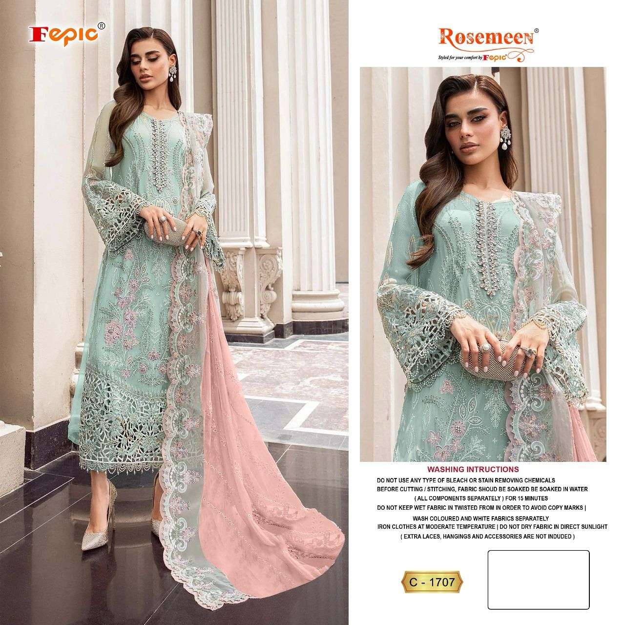 ROSEMEEN C 1707 HIT DESIGN BY FEPIC HEAVY GEORGETTE PAKISTANI DRESSES