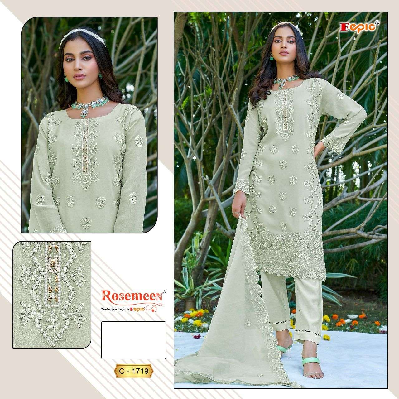 ROSEMEEN C-1719 COLOURS BY FEPIC HEAVY GEORGETTE PAKISTANI DRESSES