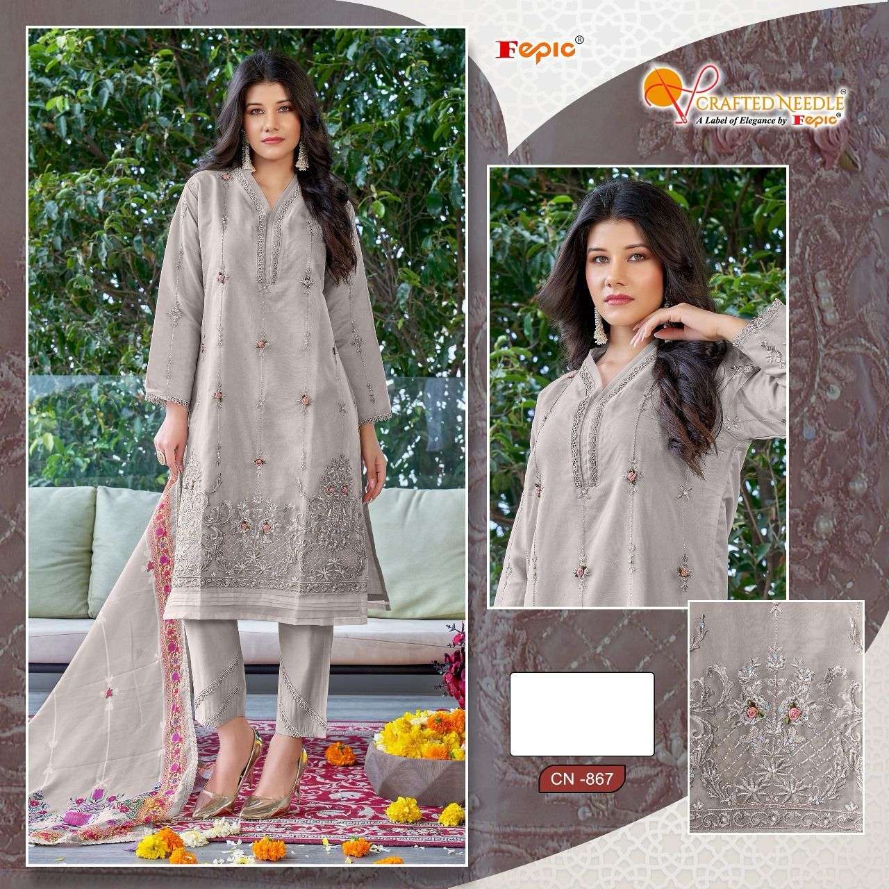 ROSEMEEN CN-867 COLOURS BY FEPIC ORGANZA STICHED PAKISTANI DRESSES