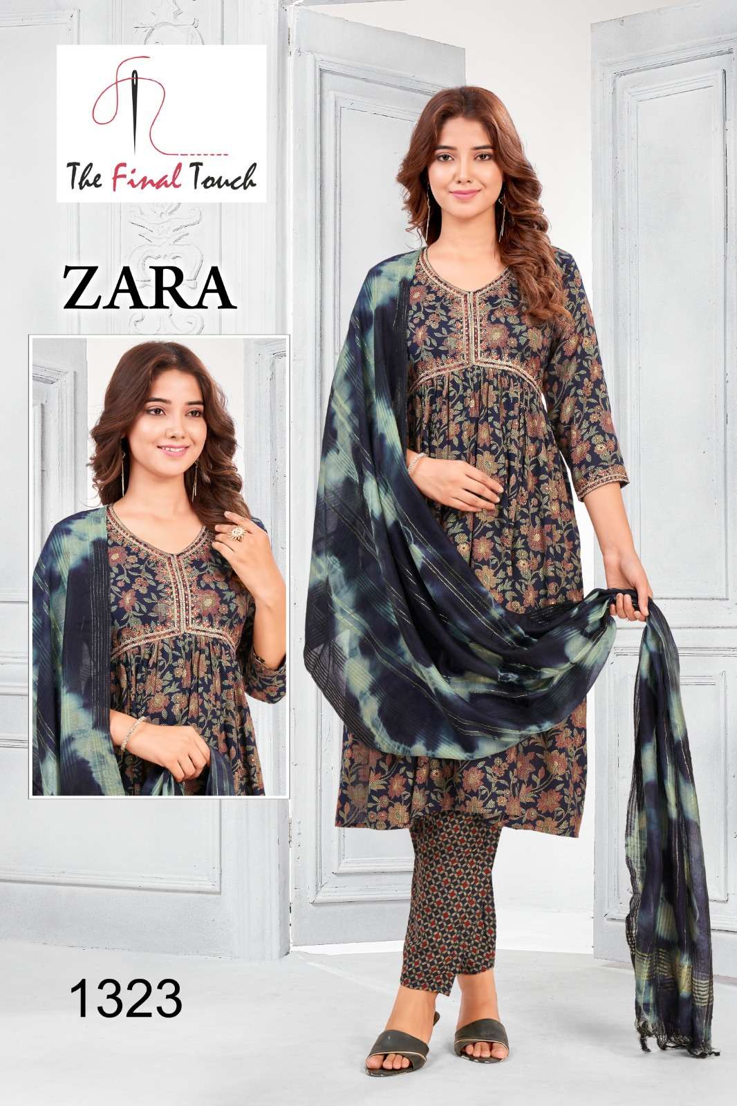 RR ZARA BY ASLIWHOLESALE DESIGNER CAPSULE PRINT HANDWORK DRESSES