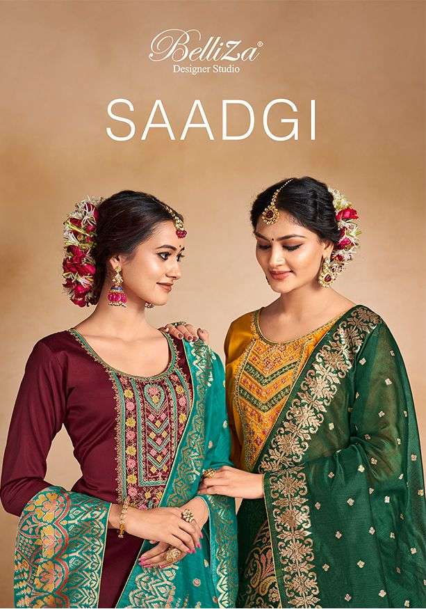 SAADGI BY BELLIZA 771-001 TO 771-008 SERIES COTTON EMBROIDERY DRESSES