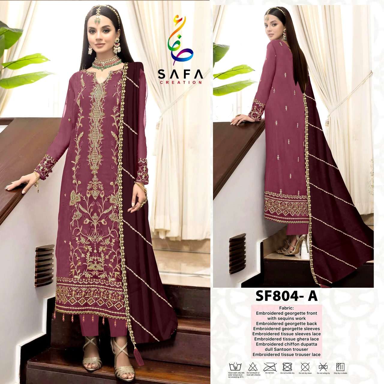 SAFA 804 COLOURS BY SAFA CREATION DESIGNER FAUX GEORGETTE DRESSES