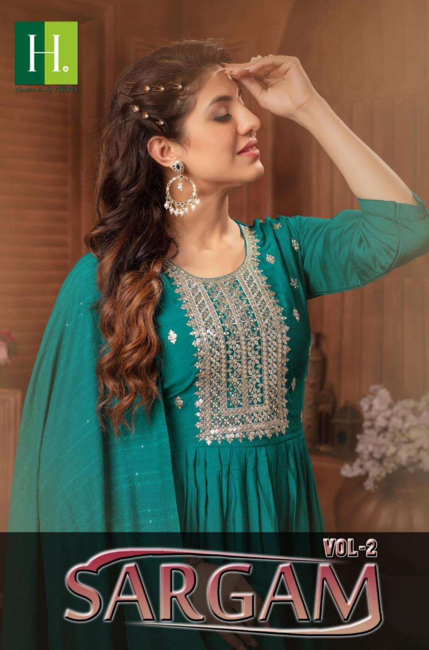 SARGAM VOL-2 BY H DOT 1001 TO 1006 SERIES ROMAN SILK PRINTED DRESSES